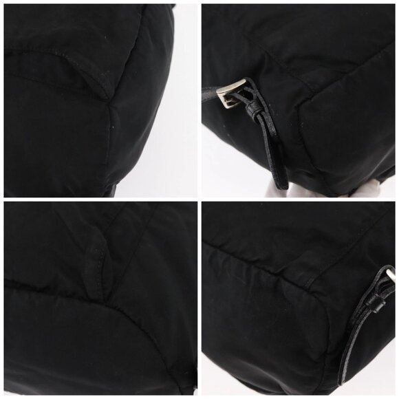 PRADA Backpack Nylon Black Silver Auth bs31366
